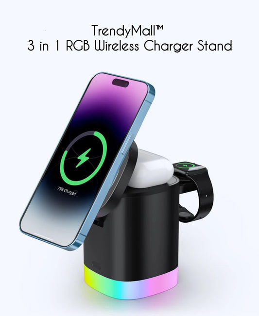 TrendyMall™ 3 in 1 RGB Wireless Charger Stand